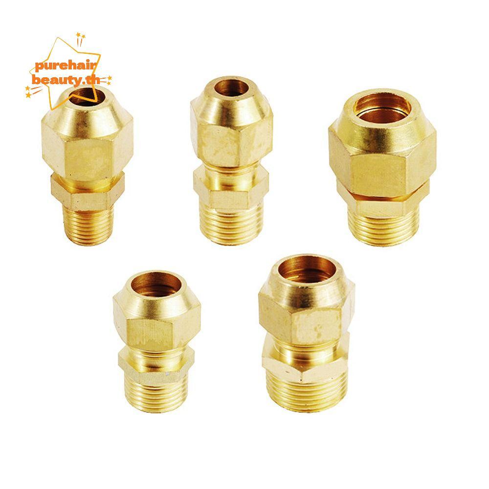 PUREHAIRBEAUTY ท่อ Barb, ท่อทองเหลือง Fitting 1/8" 1/4 "3/8" 1/2 "ท่อ Joint, ทนทานชาย/หญิง OD 6-10 ม