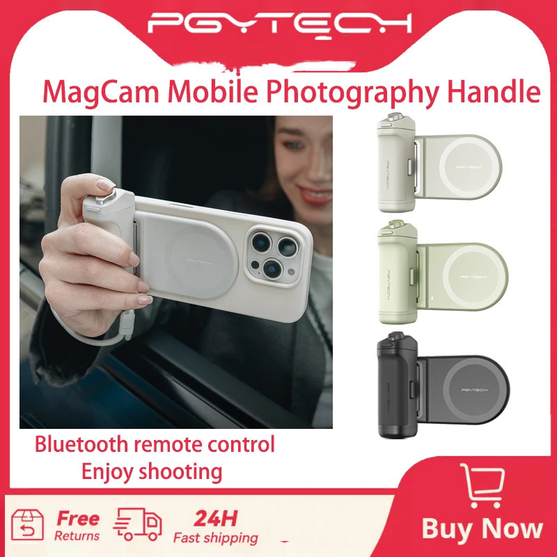 ตัวควบคุมกล้องมือถือ PGYTECH ไฟเติมแม่เหล็ก กล้องรีโมท Bluetooth MagCam