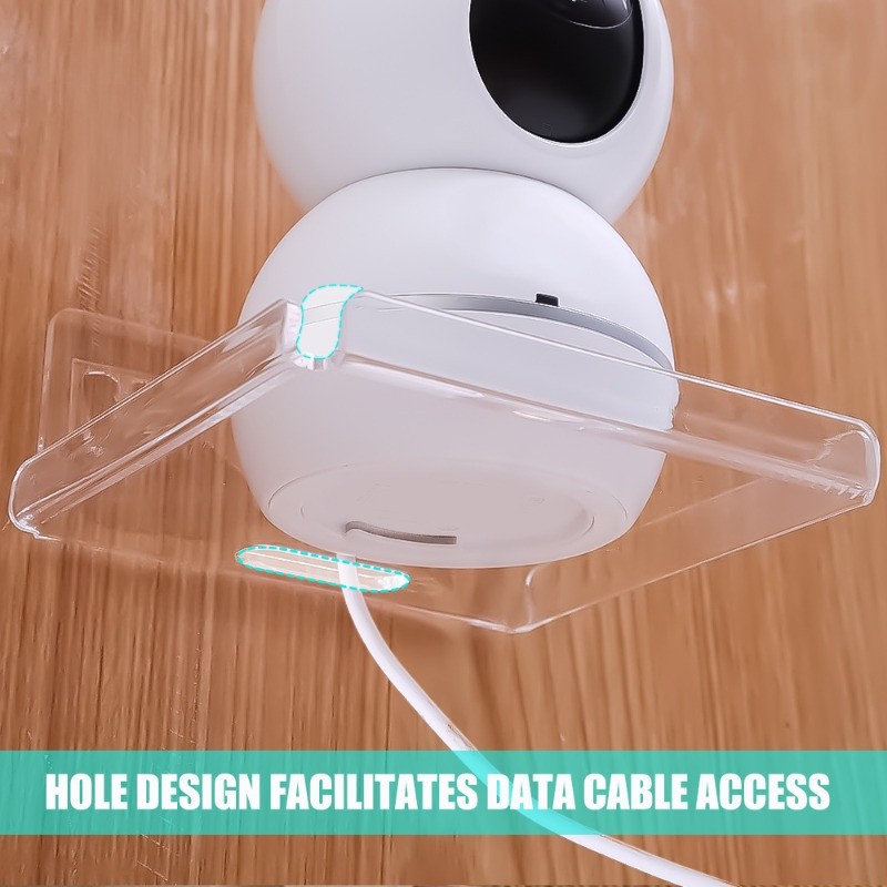 ชั้นวางกล้องมีรูสายลอด ขายึดติดผนังเป็นกาวอย่างดี สามารถถอดถาดวางออกจากแผ่นกาวได้ ใช้งานได้หลากหลาย ช่วยประหยัดพื้นที่ - รูปที่ 3