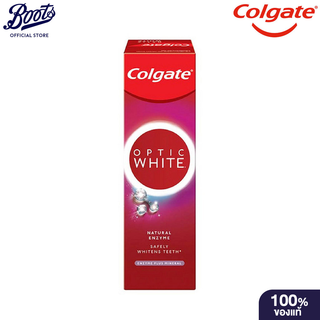 Colgate Optic White Toothpaste Enzyme + Mineral 80g คอลเกต ยาสีฟันคอลเกต ออพติค ไวท์ เอนไซม์ พลัส มิเนอรัล 80 กรัม