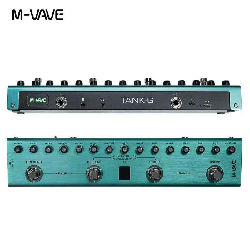 M VAVE Tank-G V2-TANK-B ล่าสุด BASS/กีตาร์ Multi Effects Pedal, ชาร์จ, 36 ปุ่ม Preset, 9 ช่อง, 8 ช่อ