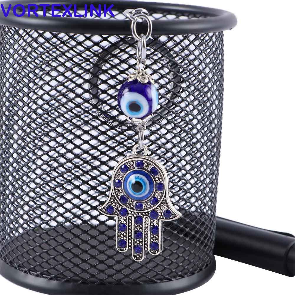 VORTEXLINK Hamsa พวงกุญแจเครื่องประดับ Fashion Key Holder Good Luck Amulet Blue Evil Eye