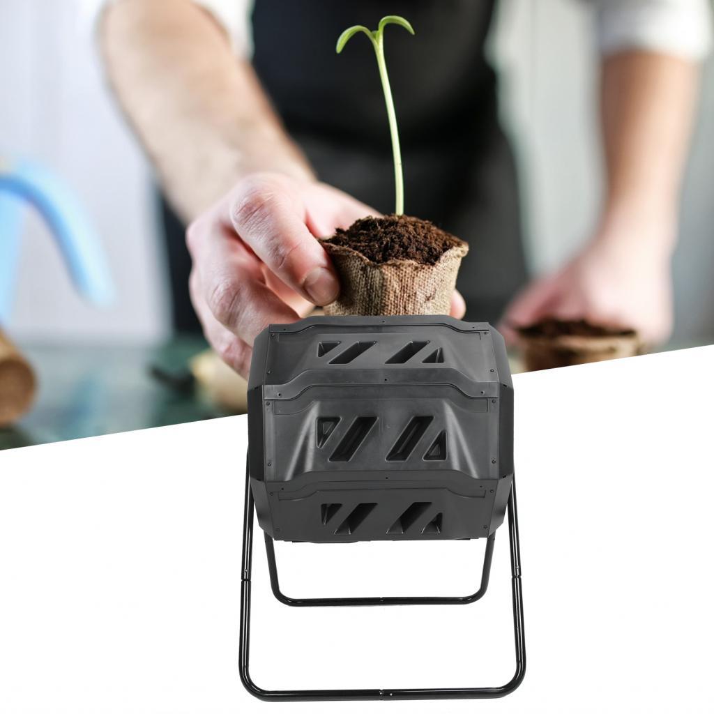 กลางแจ้ง Tumbling Composter โครงเหล็กถังปุ๋ยหมักถัง 43 แกลลอนสำหรับฟาร์ม