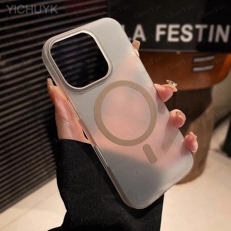 เคสโทรศัพท์ไร้สายแม่เหล็กหรูหราสีด้าน Desert Titanium AG แบบ Frosted รองรับ iPhone 11 12 13 14 15 16 17 Pro Max AIR Plus แข็งแรง กันกระแทก โปร่งใส บางพิเศษ พร้อมบัมเปอร์ ปกหลัง ดีไซน์สวยงาม ราคา ถูกที่สุด ดีลบีเคเค แกลเลอรีภาพที่ 8