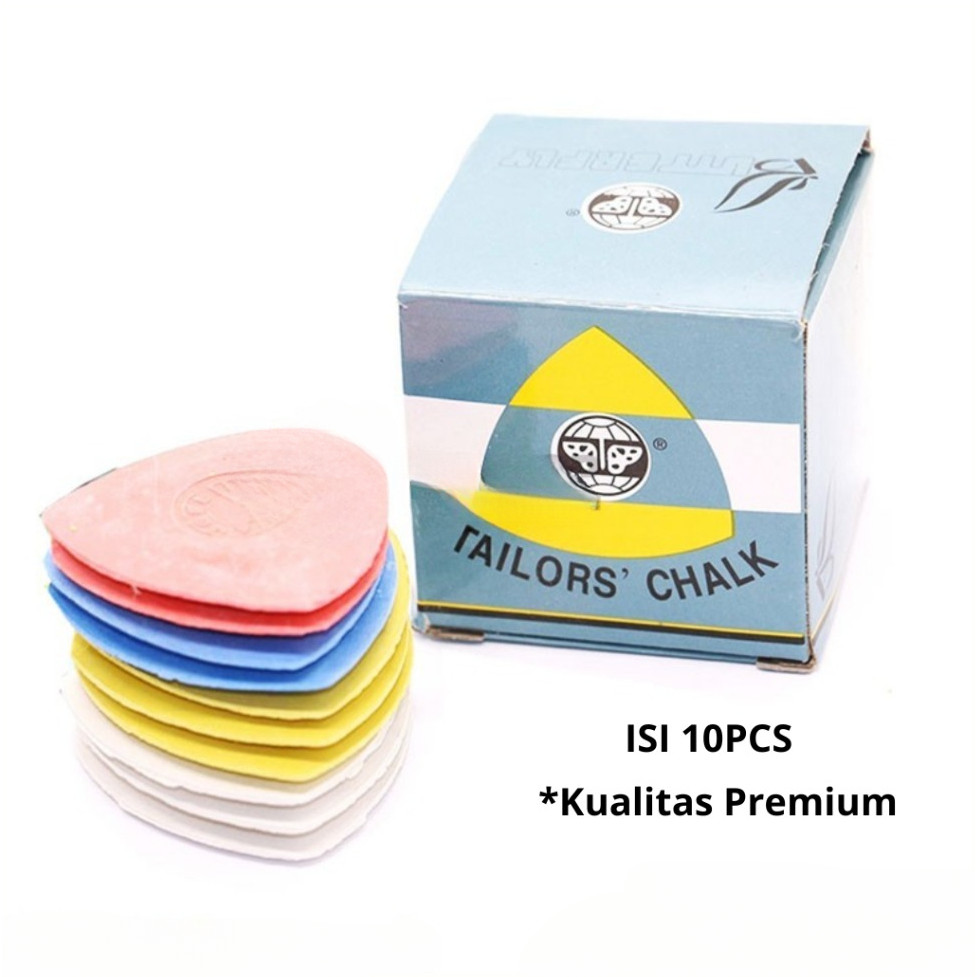 ORIGINAL Triangle Sewing Chalk Per Box (10 ชิ้น) คละสี Tailors Chalk Sewing Fabric Marker