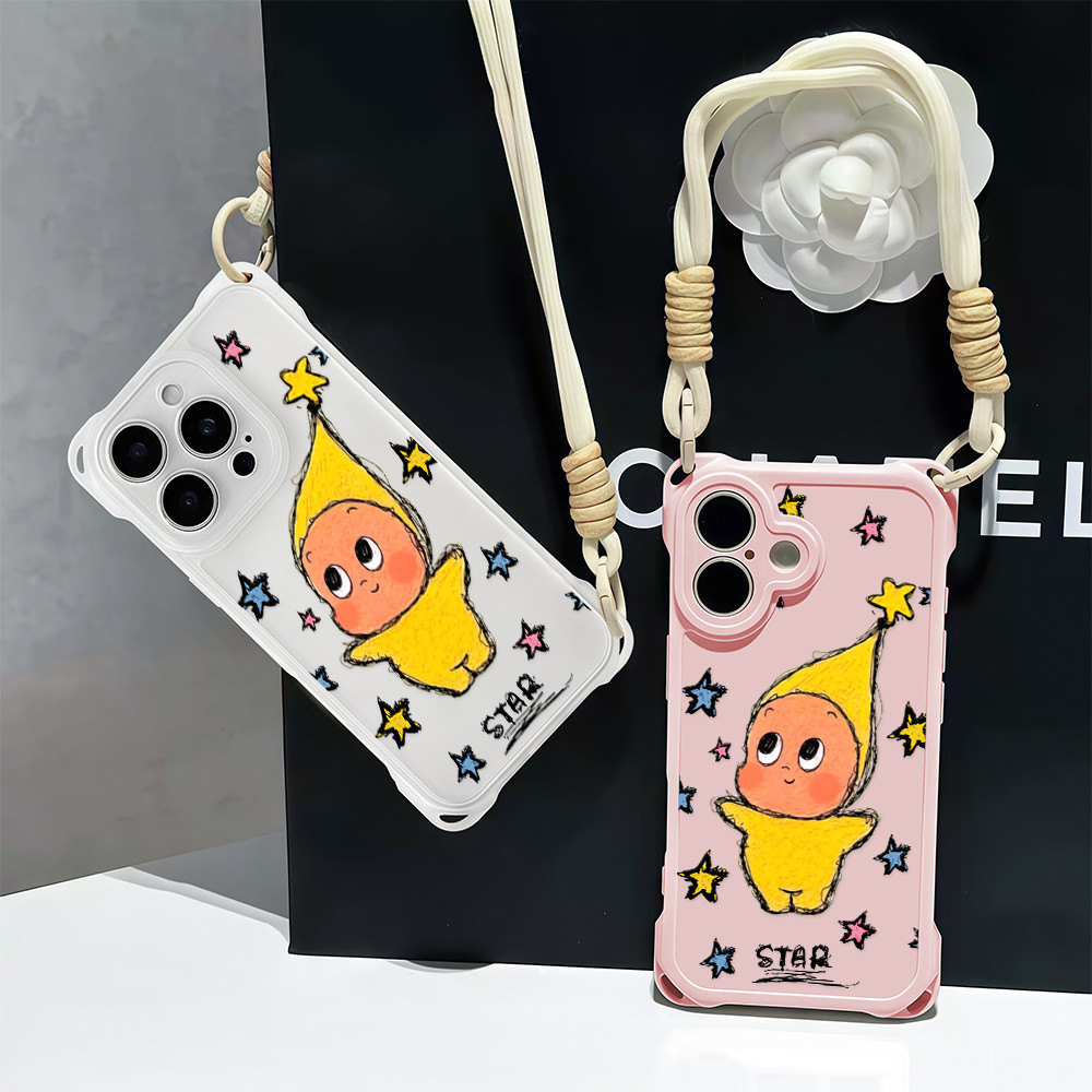 เคสโทรศัพท์ iPhone 13 สายคล้องแฟชั่นลายการ์ตูนสร้างสรรค์ สำหรับ IPhone 13 11 14 16 12 15 17 ProMax X