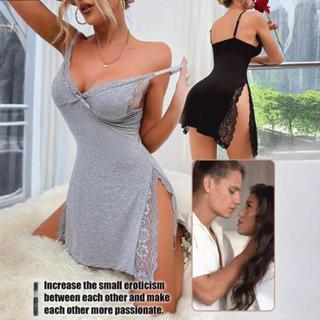 ECMLN Plus ขนาดเซ็กซี่ลูกไม้ Suspenders Nightdress สําหรับผู…