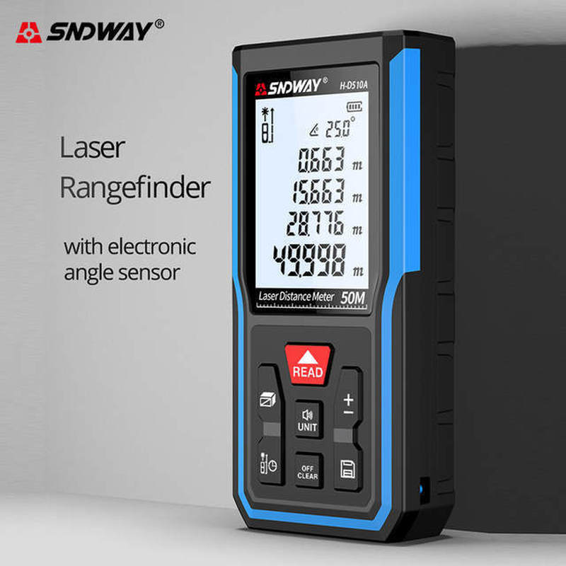 SNDWAY SNDWAY เลเซอร์เรนจ์ไฟ H-D510A มือถือเลเซอร์ไม้บรรทัดอิเล็กทรอนิกส์ภาษาอังกฤษเครื่องมือวัด Rou