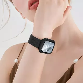 กรณีไนล่อนถักสายรัด PC for IWatch Apple Watch SE/Ultra 3 Series 11 10 9 8 7 49 46 45 44 42 38 ฝาครอบวงหัวเข็มขัดแม่เหล็ก