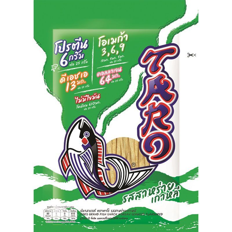 ทาโรปลาสวรรค์สาหร่ายเกาหลี 20กรัม Taro Fish Snack Korean 20g. [หมายเลขบาร์โค้ด 8852044367425]