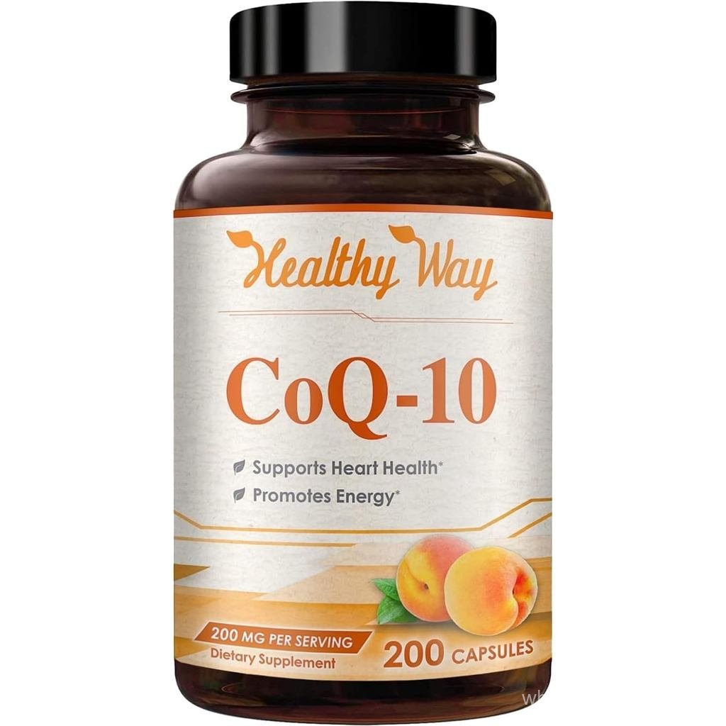 Coenzyme Q10 200mg CoQ10 อาหารเสริม -Once Daily CoQ10 200mg แคปซูลผงเพื่อสุขภาพหัวใจ, สารต้านอนุมูลอ