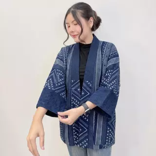 ฟรีไซส์ อก50 และ 56 นิ้ว เสื้อคลุมม่อฮ่อม แต่งสโตน สไตล์ล้านนา ใส่ได้ทั้ง ญ/ช