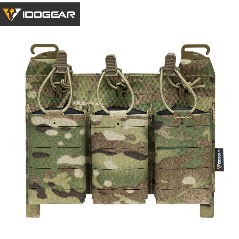 IDOGEAR Tactical KTAR Triple 5.56 Mag Pouch Placard Hook Front Flap Panel 35100