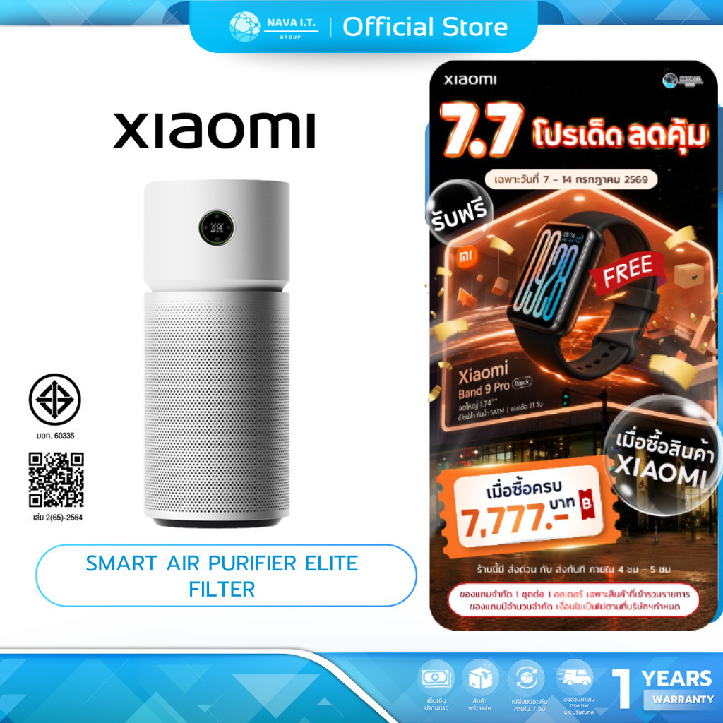 (มีส่งด่วน) Xiaomi Air Purifier Elite เครื่องฟอกอากาศอัจฉริยะ ควบคุมผ่านแอพ Mihome ไร้เสียงรบกวน รับประกัน 1 ปี
