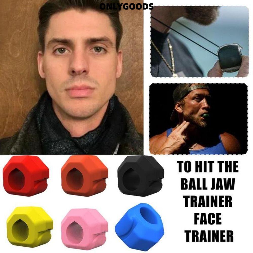 ONLYGOODS Jaw Trainer, Gum เม็ด Anti-stress Jawline Exerciser, BPA ฟรี Exerciser Shaper ซิลิโคนลูกบอ