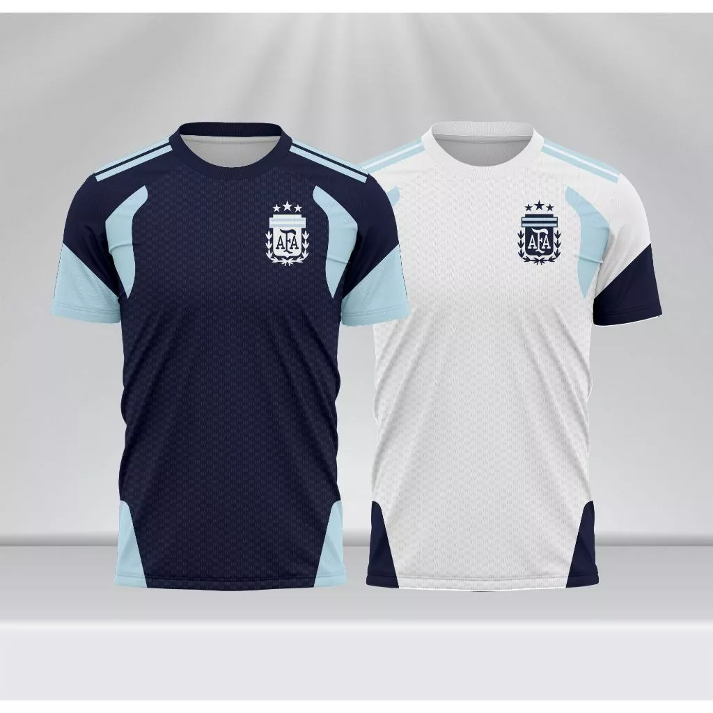 Argentina Training Jersey 2026 Full Printing 3D พิมพ์โพลีเอสเตอร์ระบายอากาศแห้งเร็ว unisex ฤดูร้อนด้านบน