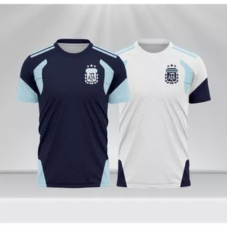 Argentina Training Jersey 2026 Full Printing 3D พิมพ์โพลีเอสเตอร์ระบายอากาศแห้งเร็ว unisex ฤดูร้อนด้านบน