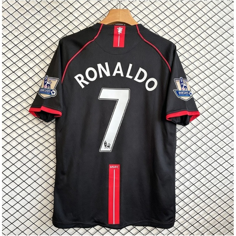2007/08 Man-che-st-er Uni-ted  Away black Retro Jersey EPL  High quality shirts S-2XL