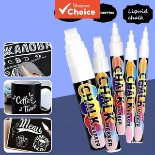 Liquid Chalk Marker ชุด 5 ชิ้นสีขาว Dustless กระดานดํา 8 ชิ้น 6 มม. Erasable Advertisement ปากกา