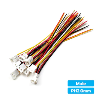 PH2.0mm Male/Female สายไฟ JST สายพิน หัวพิน 2/3/4/5/6Pin หัวผู้/เมีย AWG26 ยาว 20cm JST Female Cable Single Head Term...