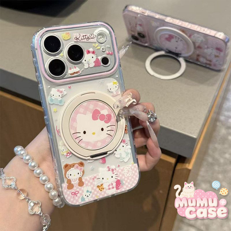 เคสนุ่มป้องกันตก แม่เหล็ก มีขาตั้งลายแมว สำหรับ OPPO A38 A15 A54 A78 A16K A17 A3X A7 A16 A52 A76 A74 A58 A60 A3S A95 A5i