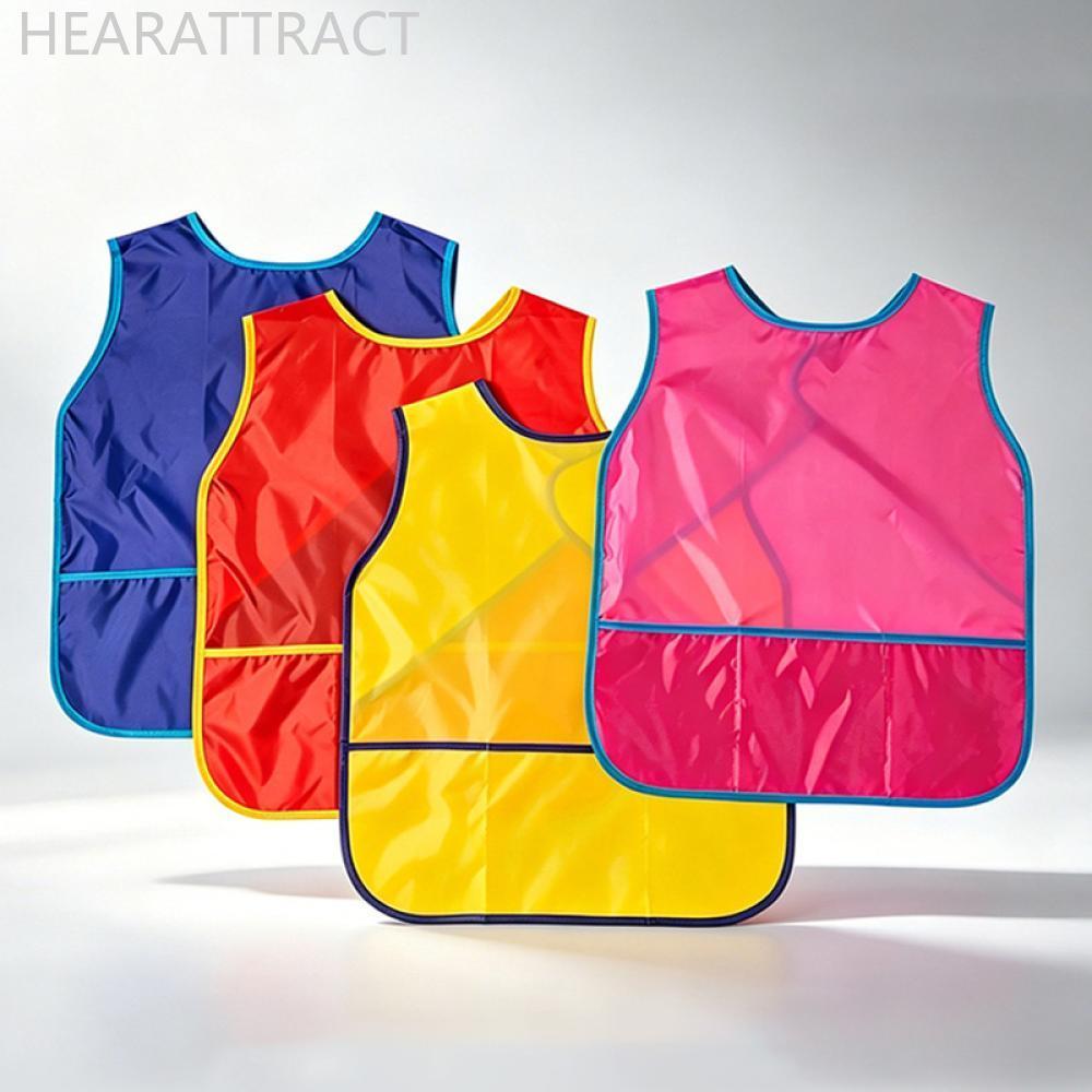 HEARATTRACT กันน้ําเด็กภาพวาด Smock แขนกุดเด็กวัยหัดเดิน Art ผ้ากันเปื้อนล้างทําความสะอาดได้เด็ก Cra