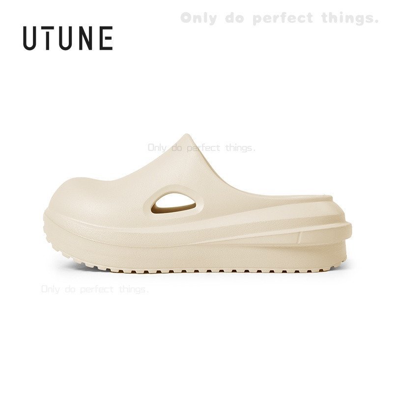 UTUNE หนา Mueller รองเท้าแตะรอบ Toe รองเท้าแตะครึ่ง EVA ลื่นกันน้ําฤดูร้อนรองเท้าแตะกลางแจ้ง FSGF