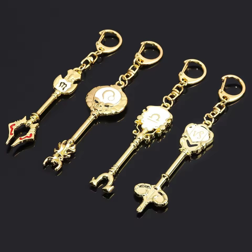 OOXO อะนิเมะ FAIRY TAIL 12 Constellation Lucy Zodiac Star Spirit Magician อัญเชิญ KeyChain คอสเพลย์จ