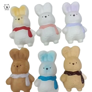 ของเล่นสกุชชี่เด้งช้ากระต่ายน่ารัก - ตุ๊กตาบีบอัด ปู่ แบบนุ่มสําหรับเด็ก