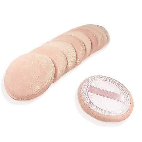 [Direct from Japan] 10 Puff Makeup Pads, Loose Powder Puff with Ribbon, 2.36 inches / 6 cm in diamet