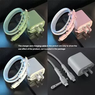 COD ตัวถนอมสายชาร์จ USB ซิลิโคนนิ่ม PD 20W สายชาร์จซิลิโคนหุ้มสายเคเบิลข้อมูลแบบสร้างสรรค์ ปลอกหุ้มแบบนิ่ม