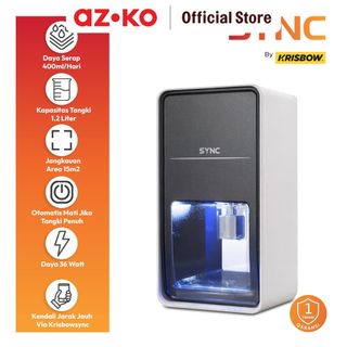 AZKO Krisbow Sync 0.4 Liter Dehumidifier 36 Watt - Putih Penyerap Kelembapan Alat Pengatur Lembab Udara Mesin Penghisap Kelembaban Menyerap Lembap