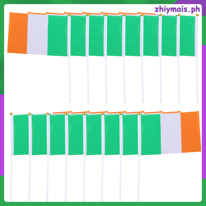 20 ชิ้นมือถือ Ireland National Flags Patriotic Flags Mini Ireland National Flags zhiymais
