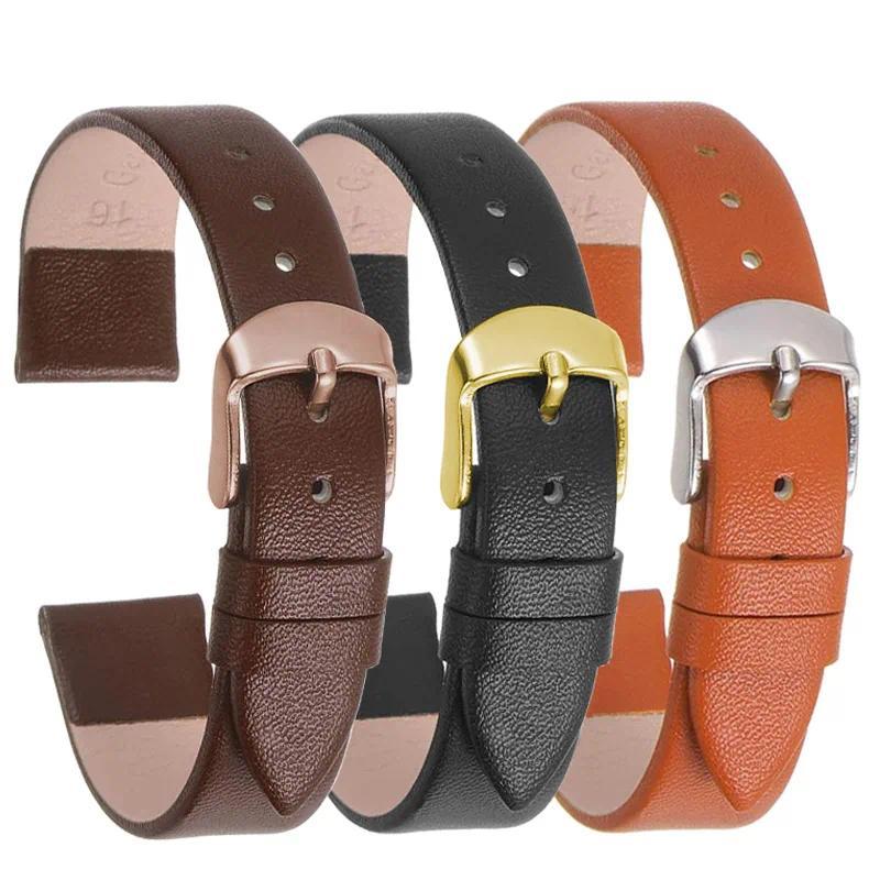 Ultra-thin genuine leather watch strap wrist strap wrist strap  12mm 14mm 16mm 18mm 20mm 22mm  white