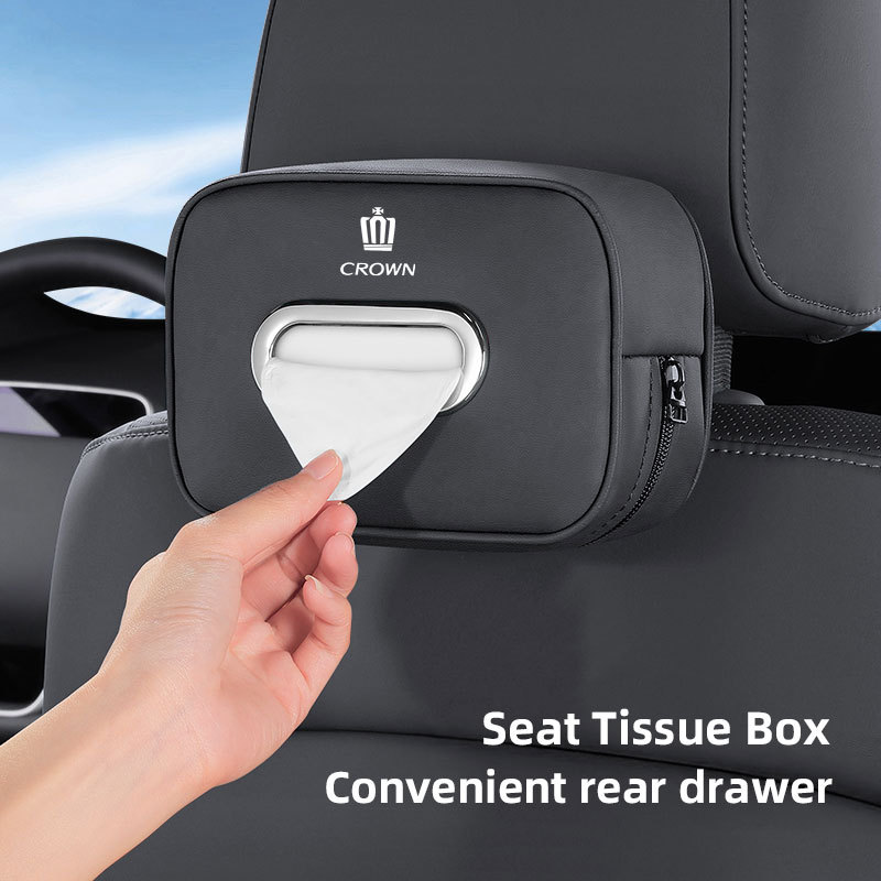 รถกล่องกระดาษทิชชู Organizer Auto Accesories สําหรับ Toyota Crown JZS171 JZS171W JZX175 JZX171 GRS18