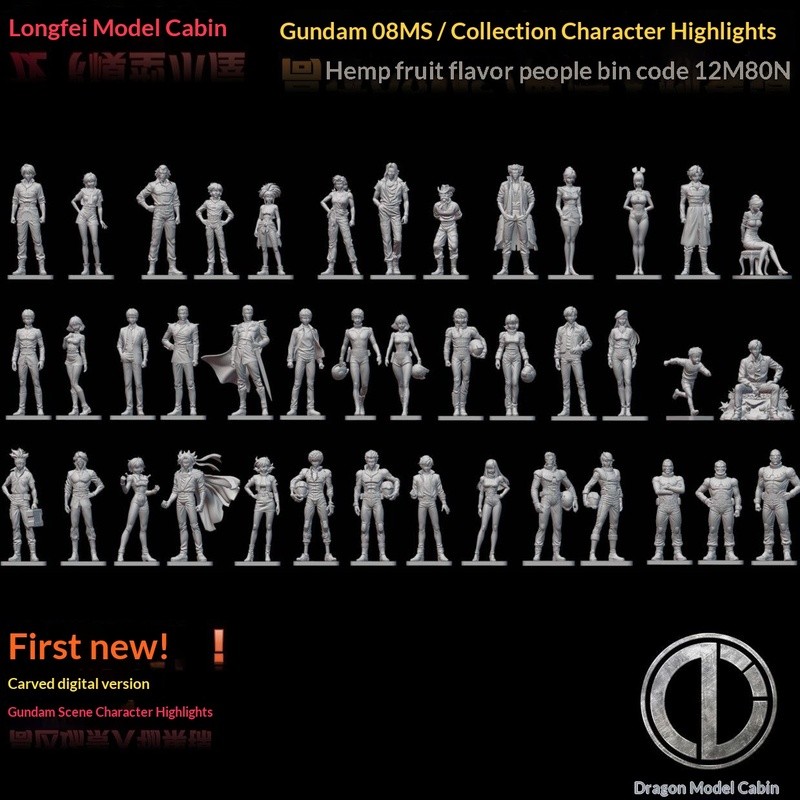 พร้อมสต็อก Fast Shipping สูงสุด 08MS Squad Character Collection Classic Driver Collection Gundam Model GK Hand-Printed White Model