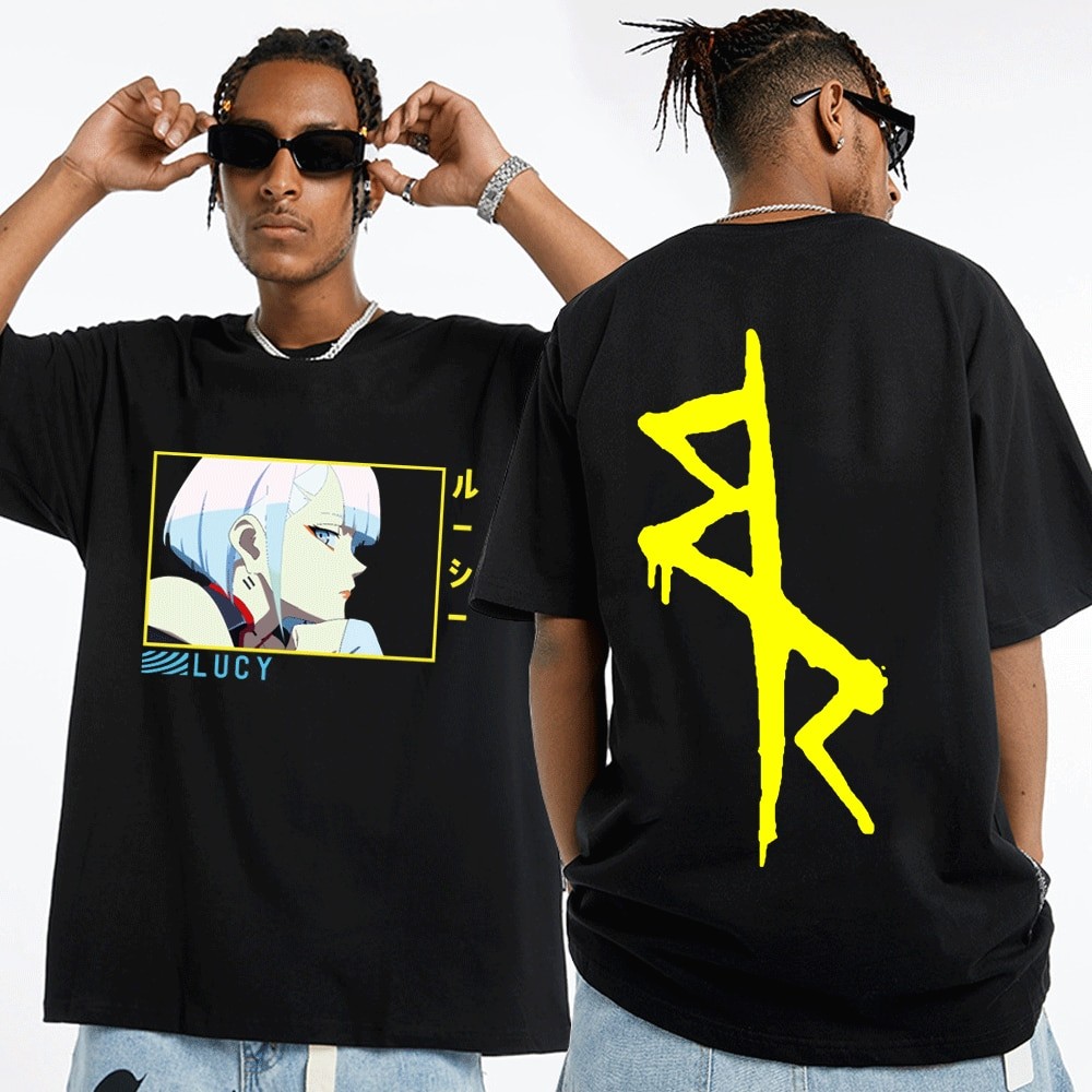 COD2023NewJapanese Anime Lucy Cyberpunk Edgerunners T-shirts Men's Women's Harajuku Cartoon Kawaii Printed Short Sleeves