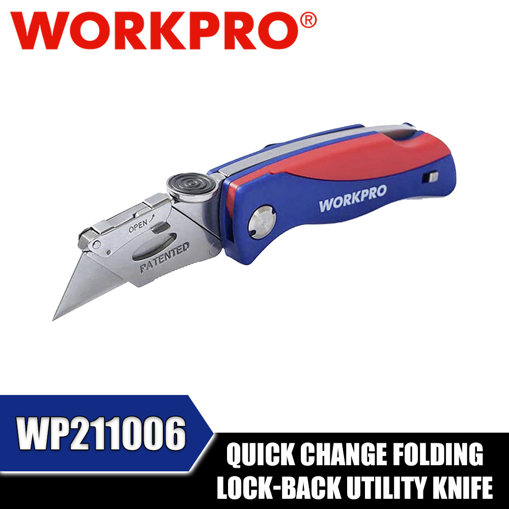 Workpro WP211006 เปลี่ยนอย่างรวดเร็วพับล็อค-มีดอรรถประโยชน์ด้านหลัง