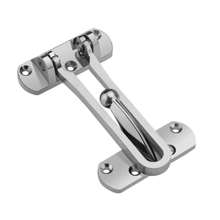 กลอนล็อคประตู สแตนเลส ตัวล็อคประตู Door Guard กันงัด ชุบนิเกิ้ล พร้อมอุปกรณ์ติดตั้ง แข็งแรง ทนสนิม