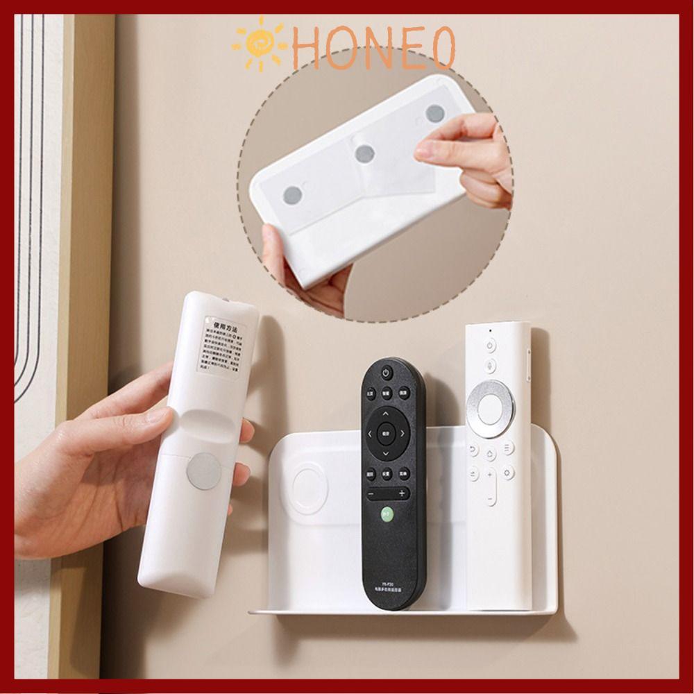 HONE ที่วางรีโมทคอนโทรลแบบแม่เหล็ก, ชั้นวางติดผนังรีโมททีวีมัลติฟังก์ชั่นแบบมีกาวในตัว, อุปกรณ์จัดรีโมทคอนโทรลติดผนังที่เสถียร