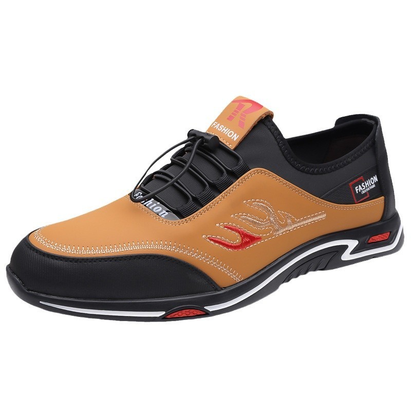 Men Men Men รองเท้าผ้าใบฤดูใบไม้ผลิรองเท้าผ้าใบระบายอากาศสไตล์อังกฤษ Low-Top Slip-On รองเท้าผู้ชาย