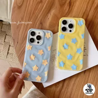เคสไอโฟน 17 11 15 สำหรับ iPhone 16 13 11 15 14 12 Pro Max 15 14 16 7 8 Plus XR X XS Case ผ้าคลุมระบายลายคลื่นดาวน้อยสด