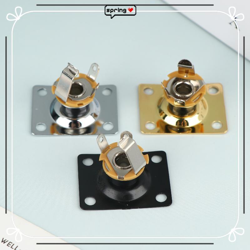 Springevenskyro Electric Guitar Output Jack Plate - Square Metal Compact Socket CCD