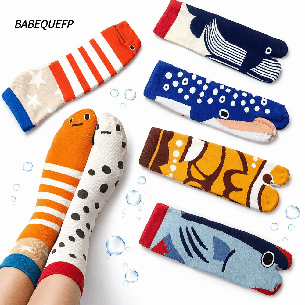 BABEQUEFP ถุงเท้าข้อสั้น 1 คู่, ถุงเท้า Tabi แบบสบาย ๆ ระบายอากาศได้, ถุงเท้าตลกนุ่มแฟชั่น