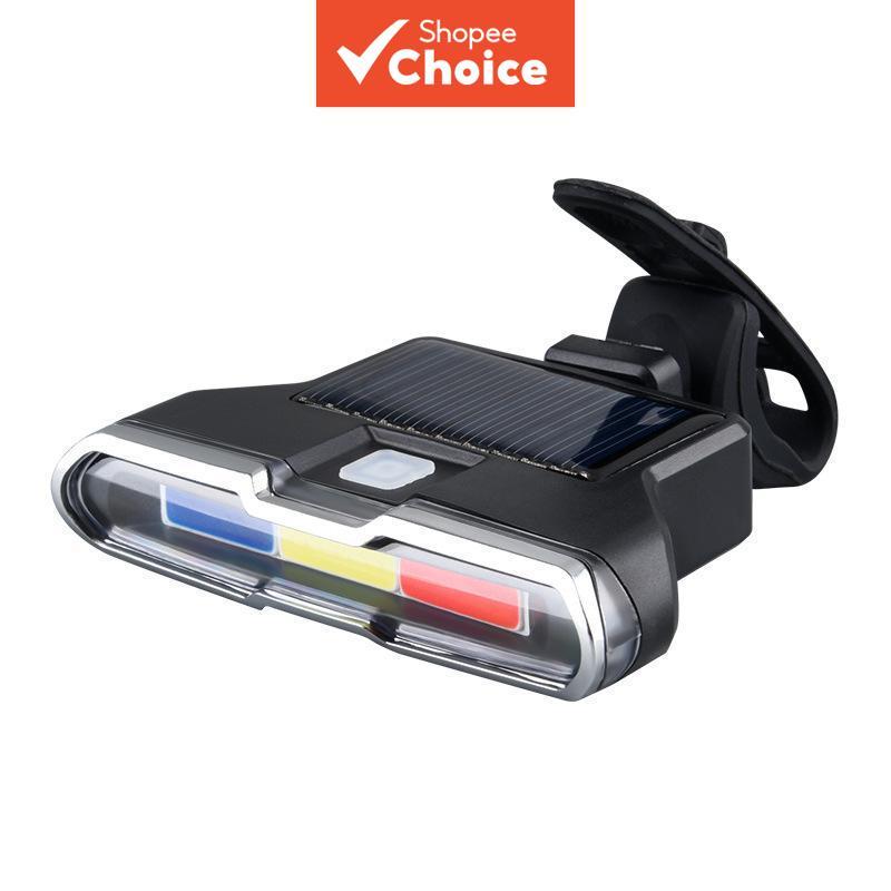 ไฟท้ายจักรยานแบบชาร์จ USB สําหรับ MTB และถนนหลวง ไฟท้ายจักรยาน LED เตือนความปลอดภัย ชาร์จพลังงานแสงอาทิตย์