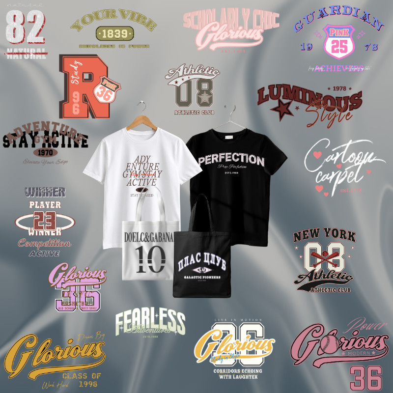 Jersey Number Series 2.0 DTF สติ๊กเกอร์ถ่ายเทความร้อน | HDPrint | Easy Iron สําหรับ T-Shirt Tote Bag