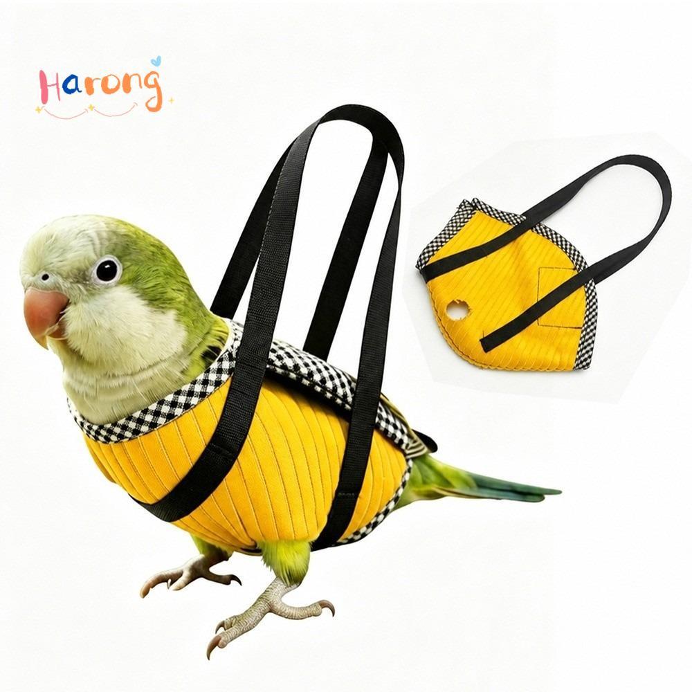 HARONG Parrot Vest Carrier, สายปรับได้ Anti Escape Bird Bag, Portable Breathable Bird Travel Bag Bud