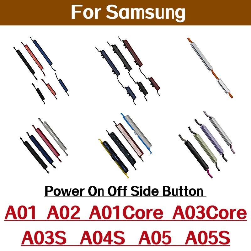 1X สําหรับ Samsung Galaxy A01 A01Core M01Core A02 A03 A04 Core A03S A04S A05 A05S ปุ่ม + ปริมาณด้านข