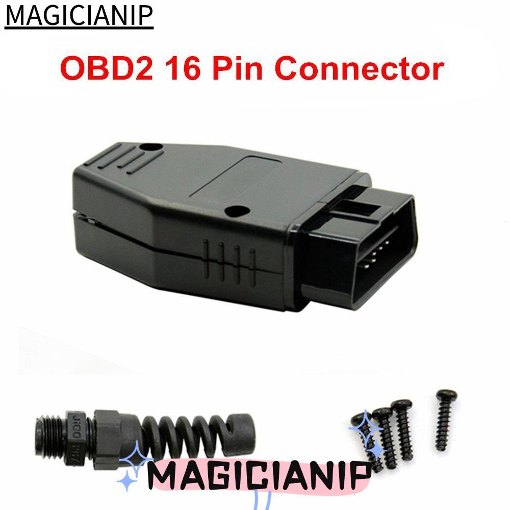 MAGICIANIP OBD2 Connector อะไหล่ 16Pin อุปกรณ์ในรถยนต์ OBD ปลั๊กตัวผู้