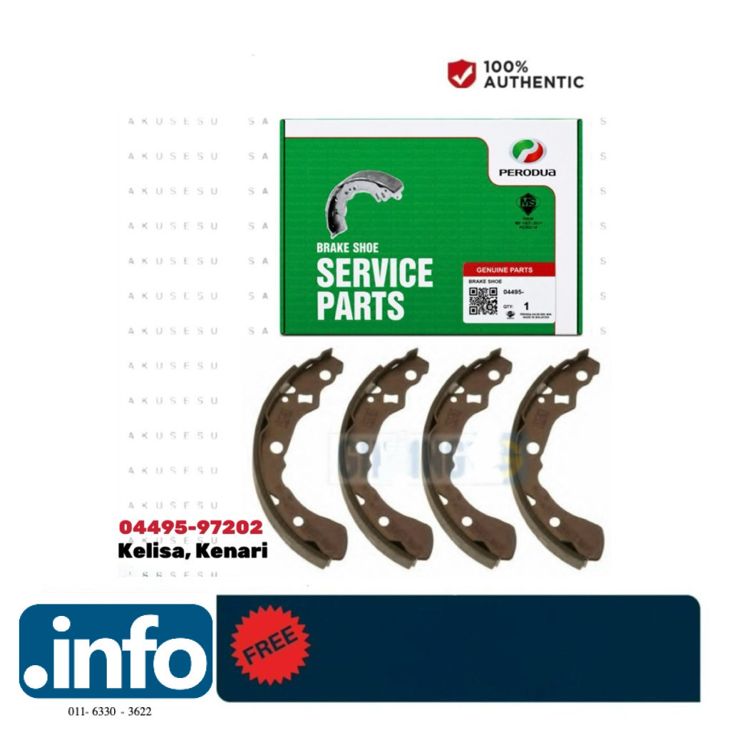 04495-97202 ด้านหลังรองเท้าเบรก Perodua สําหรับ Kelisa, Kenari, Viva